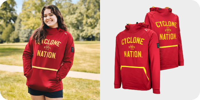 UNRL® Cyclone Nation Cardinal Hooded Sweatshirt